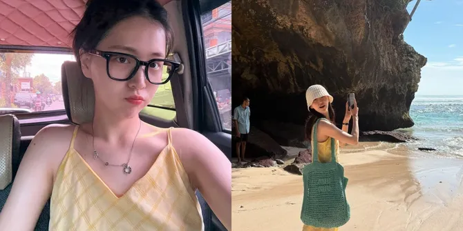 7 Potret Kim Jieun Liburan ke Bali, Tampil Cantik Meski Tanpa Makeup