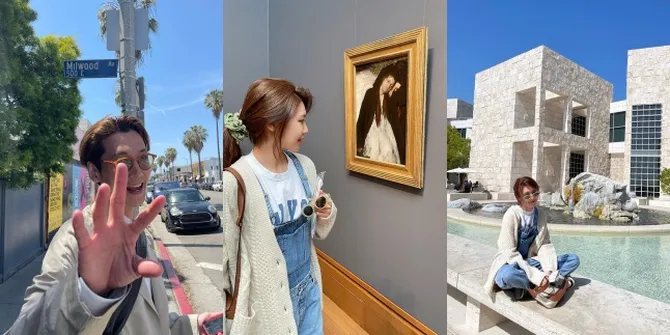 7 Potret Lovestagram Sooyoung Girls Generation dan Jung Kyung Ho Liburan Bareng di Los Angeles, Jalan-jalan Santai Hingga Museum Date Difotoin Ayang