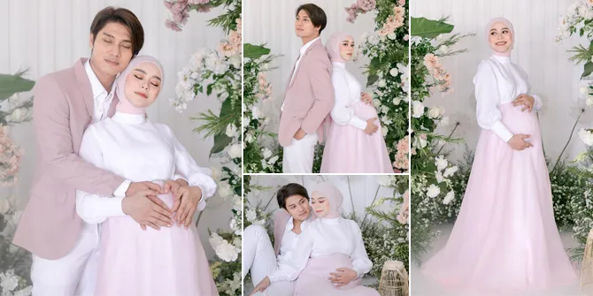 7 Potret Maternity Shoot Lesti yang Baru Terungkap, Cantik dengan Warna Baby Pink - Mesra Bareng Rizky Billar