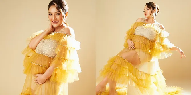 7 Potret Maternity Shoot Siti Badriah, Cantik Pakai Dress Kuning di Usia Kehamilan 9 Bulan