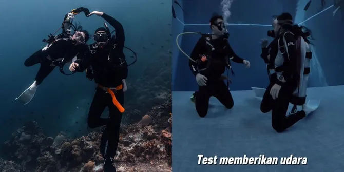 7 Potret Omara Esteghlal Diving Pertama Kali Bareng Prilly Latuconsina, Gemas Banget Sambil Menyelam Gandengan Tangan