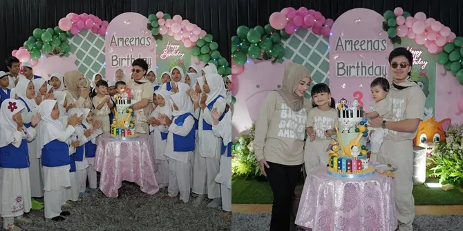 7 Potret Ulang Tahun Ameena Bareng Kakak Adik Panti Asuhan, Atta Halilintar dan Aurel Berbagi & Adakan Pengajian