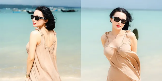 7 Potret Wika Salim Main-Main di Pantai, Cantik Kena Hembusan Angin