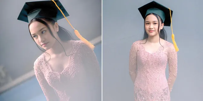 8 Foto Samarra Putri Masayu Anastasia dan Lembu Wisuda SMP, Cantik Pakai Kebaya Warna Pink