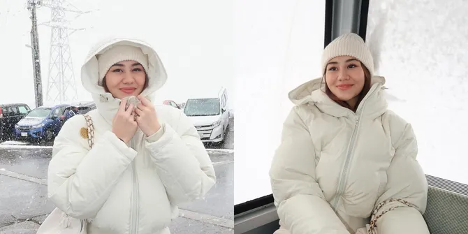 8 Potret Aaliyah Massaid Main Salju di Jepang, Muka Jadi Merah Karena Kedinginan