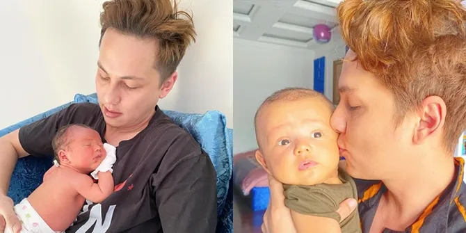8 Potret Andhika Pratama Momong Baby Saka, Dibilang Mirip Banget - Berparas Bule Ganteng
