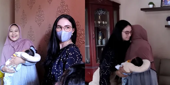 8 Potret Arumi Bachsin Jenguk Mantan Ajudan Cantik yang Baru Melahirkan, Rumah Mewah Bikin Salah Fokus