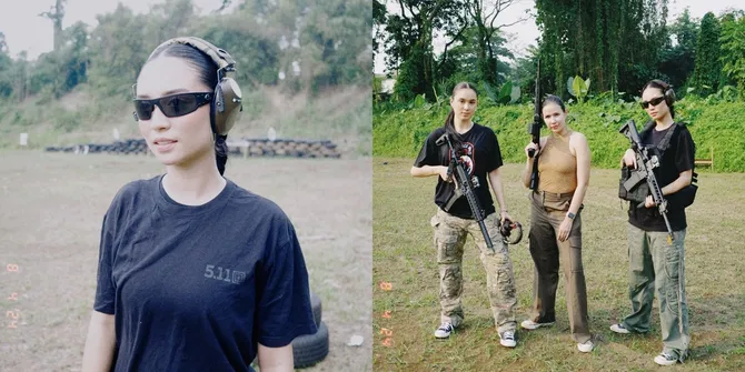 8 Potret Asha Assuncao Bintang Sinetron 'DI ANTARA DUA CINTA' Asyik Berlatih Menembak, Tetap Cantik dan Kece Bak Lara Croft