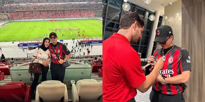8 Potret Atta Halilintar Ketemu Pemain AC Milan, Berhasil Minta Tandatangan di Jersey