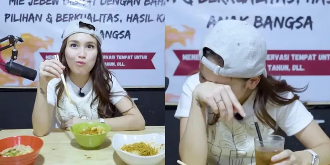 8 Potret Ayu Ting Ting jadi Food Vlogger: Sempat Nangis karena Nggak Kuat Makan Mie Super Pedas