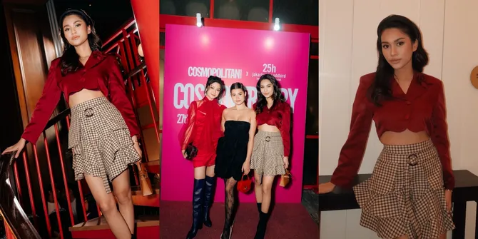 8 Potret Azizah Salsha di Anniversary Cosmo Indonesia ke-27, Chic Pakai Crop Top - Menawan Saat Melenggang di Red Carpet