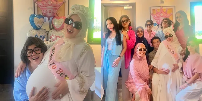 8 Potret Baby Shower dan Gender Reveal Syahrini, Dikejutkan oleh para Sahabat yang Datang ke Singapore - Bumil Cantik dan Sehat