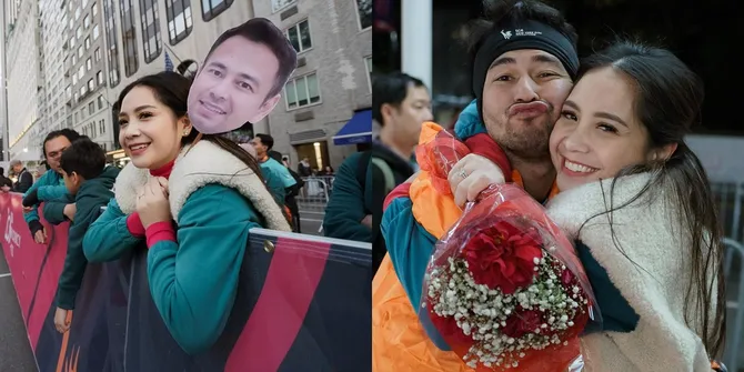 8 Potret Bucin Nagita Slavina Saat Dukung Raffi Ahmad Marathon di New York, Makin Bikin Baper