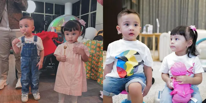 8 Potret Gemas Rayyanza dan Ameena Main Bareng, Keliatan Akrab Tapi Masih Malu-malu - Apung Dibikin Salting!