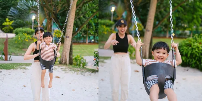 8 Potret Gemasnya Dante Anak Chelsea Olivia Main Ayunan Bareng Sang Ibunda, Senyumnya Bikin Nular!