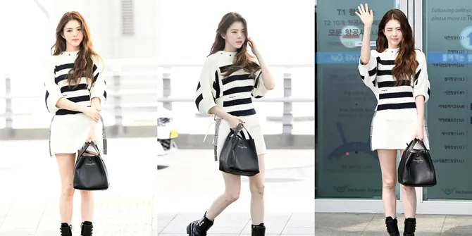 8 Potret Han So Hee Siap Terbang ke Hong Kong dari Bandara Incheon, Menawan Bak Boneka - Luka di Lutut Bikin Salfok