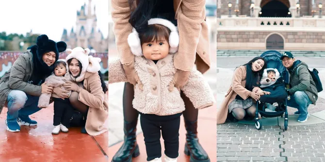 8 Potret Liburan Denny Caknan & Bella Bonita ke Disneyland Jepang, Gemasnya Dek Cunda Bikin Salfok