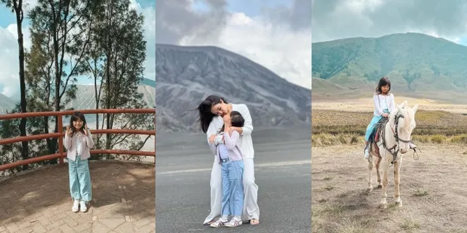 8 Potret Liburan Seru Gisella Anastasia dan Gempi ke Gunung Bromo, Serasa Kakak Beradik - si Kecil Berani Naik Kuda Sendiri