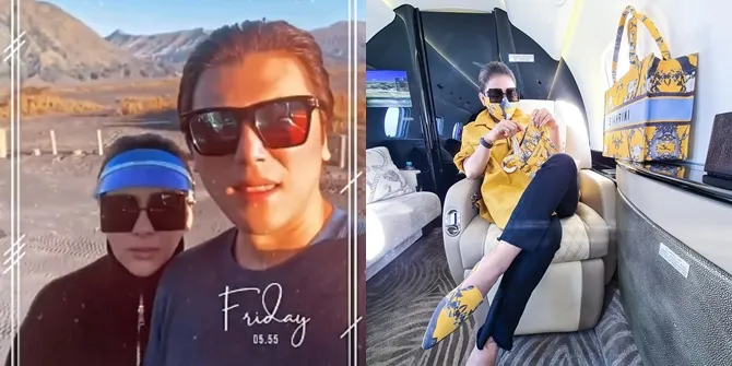 8 Potret Liburan Syahrini ke Bromo Naik Privat Jet, Sarapan Ubi di Padang Pasir - Setir Jeep Sendiri