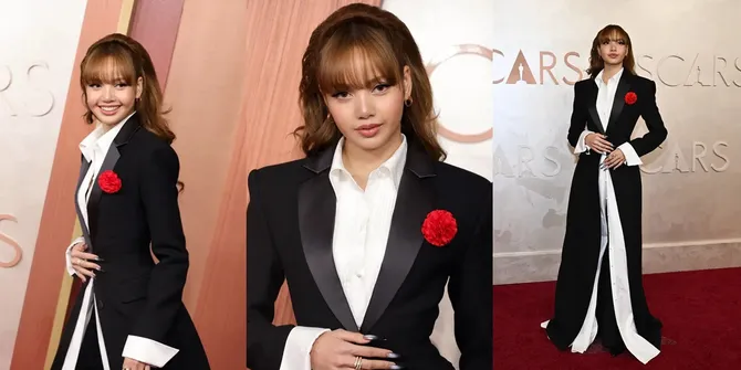 8 Potret Lisa BLACKPINK Jalan di Red Carpet Oscar 2025, Berkelas & Tampil Beda dengan Gaun Tuksedo
