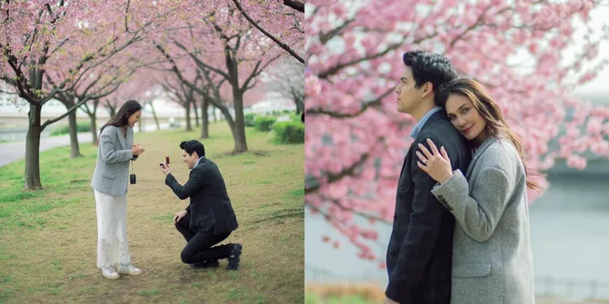 8 Potret Luna Maya Dilamar Maxime Bouttier di Bawah Bunga Sakura yang Bermekaran, Kejutan Romantis Saat Berlibur ke Jepang - Banjir Ucapan Selamat