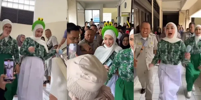 8 Potret Nagita Slavina Jadi Anak Sekolah Lagi, Disebut Kayak Anak SMP Betulan