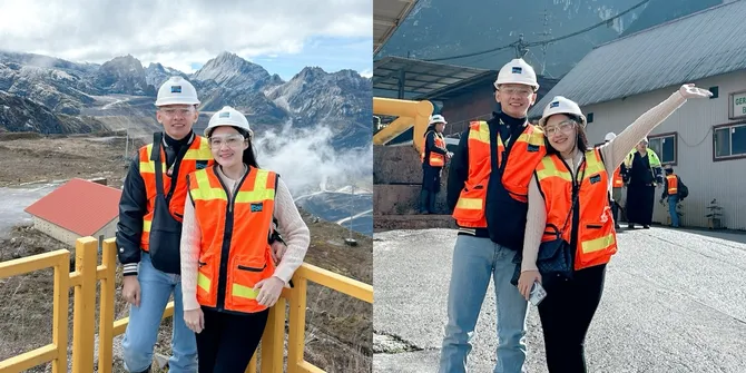 8 Potret Nella Kharisma & Dory Harsa Main ke Tambang Grasberg Papua Tengah, Foto di Depan Gereja
