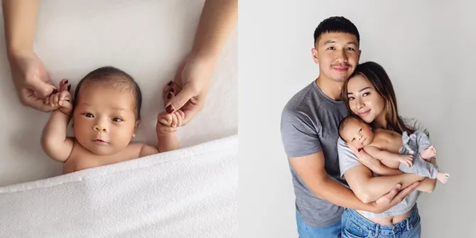 8 Potret Newborn Photoshoot Baby Izz Bareng Nikita Willy dan Indra Priawan, Wajah Gantengnya Mirip Sang Ayah