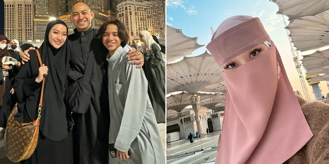8 Potret OOTD Bunga Citra Lestari yang Cantik Berhijab Selama Umrah di Tanah Suci