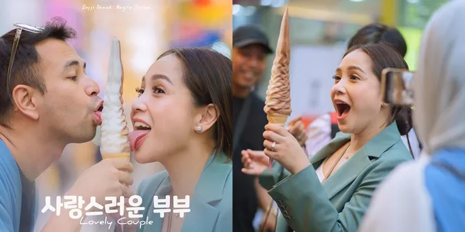 8 Potret Raffi Ahmad dan Nagita Slavina Pamer Kemesraan di Korea, Makan Es Krim Berdua Vibes-nya Kayak Syuting Drama