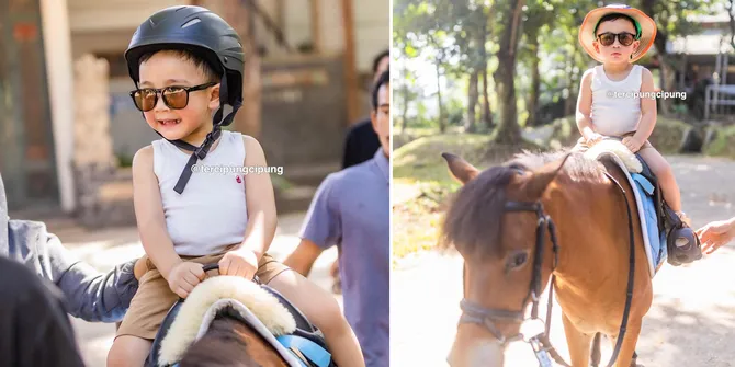 8 Potret Rayyanza 'Cipung' Naik Kuda Poni, Cuma Pakai Singlet Tapi Tetap Ganteng Nggemesin!