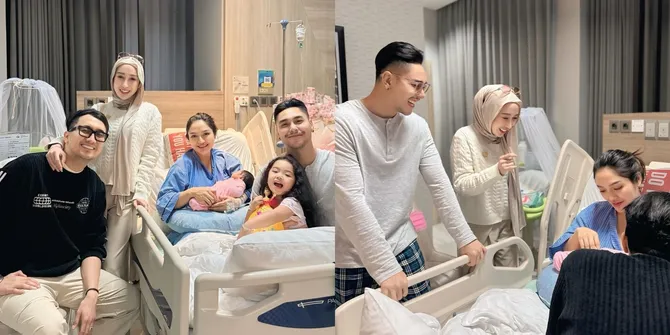 8 Potret Reza Gladys Jenguk Siti Badriah yang Baru Melahirkan Anak Kedua, Interaksi Xarena & Baby X Bikin Gemas