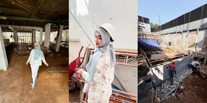 8 Potret Ria Ricis Kunjungi Proyek Pembangunan Rumah Barunya, Sepatunya Bikin Salfok