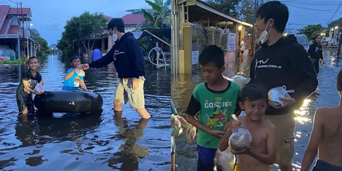 8 Potret Rian D'Masiv Berikan Bantuan Korban Banjir di Kalimantan Selatan, Tuai Banyak Pujian