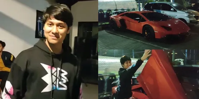 8 Potret Rizky Billar Bareng Mobil Mewah Miliknya, Datang Main Bola Naik Lamborghini Aventador Curi Perhatian