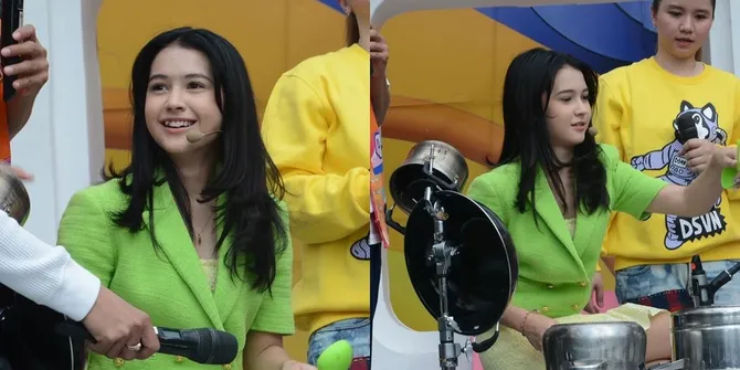 8 Potret Sandrinna Michelle Bintang 'CINTA SETELAH CINTA' Jajal Main Musik dari Peralatan Masak di Inbox, Roknya Sempat Berkibar