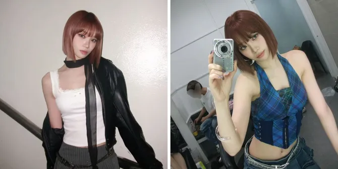 8 Potret Stunning Chaewon LE SSERAFIM dengan Gaya Rambut Bob