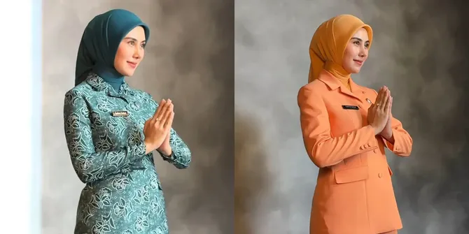 8 Potret Syahnaz Sadiqah Tampil Cantik Kenakan Seragam PKK, Kini Resmi Jadi Ibu Bupati