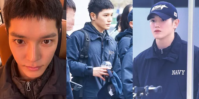 8 Potret Taeyong NCT Ikut Acara Militer, Ganteng Berambut Cepak - Pakai Seragam Angkatan Laut
