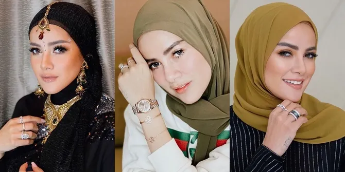 9 Foto Pesona Gaya Glamor Olla Ramlan Pakai Perhiasan Mentereng, Jam Tangan Mewah Sampai Cincin Berlian!