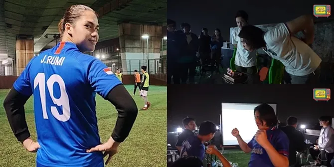 9 Momen Seru Perayaan Ulang Tahun ke-22 El Rumi, Dihadiri Sahabat Dekat - Nobar Pertandingan Sepak Bola di Rooftop