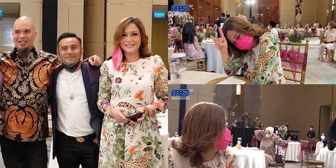 9 Potret Pertemuan Maia Estianty dan Mulan Jameela di Acara Lamaran Aurel - Atta, Meja Berdekatan Tapi Tak Tegur Sapa