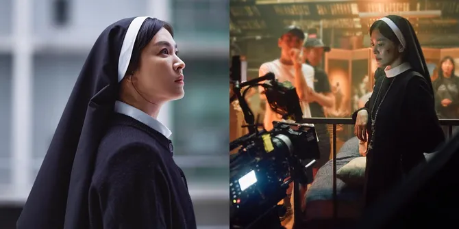 9 Potret Song Hye Kyo Ungkap Behind The Scenes Film 'Dark Nuns', Aura Horor dan Ngerinya Sampai Sini
