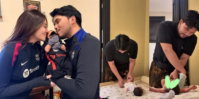 9 Potret Thariq Halilintar Mandi dan Pakaian Baju Anak, Telaten - Terlihat Gemesnya Berkali-kali Dicium