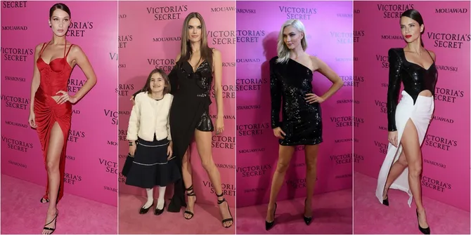 After Party VSFS, Bella Hadid - Adriana Lima Tampil Hot Mempesona