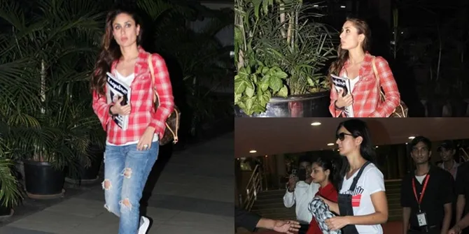 Airport Fashion Cuek! Ini Adu Gaya Jeans Belel Kareena Vs Katrina