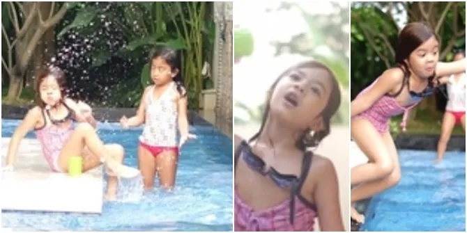 Asyiknya Safeea Renang Seru Bareng Anak Bebi Romeo, Seger!