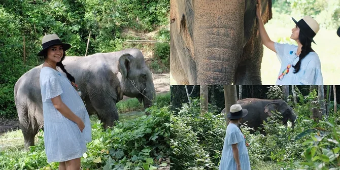 Babymoon ke Phuket, Rini Yulianti dan Suami Kunjungi Suaka Gajah