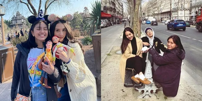 Bak Kakak Adik, Intip 8 Potret Kedekatan Alleia anak Ariel NOAH Dengan Anya Geraldine Saat Jalan-Jalan ke Paris