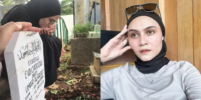 Baru Seminggu Meninggal Dunia, Potret Zee Zee Shahab Berduka & Kirim Doa ke Makam Ibu di Hari Ibu